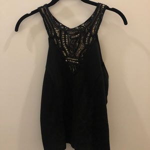 Silence + Noise Black Lace Tank